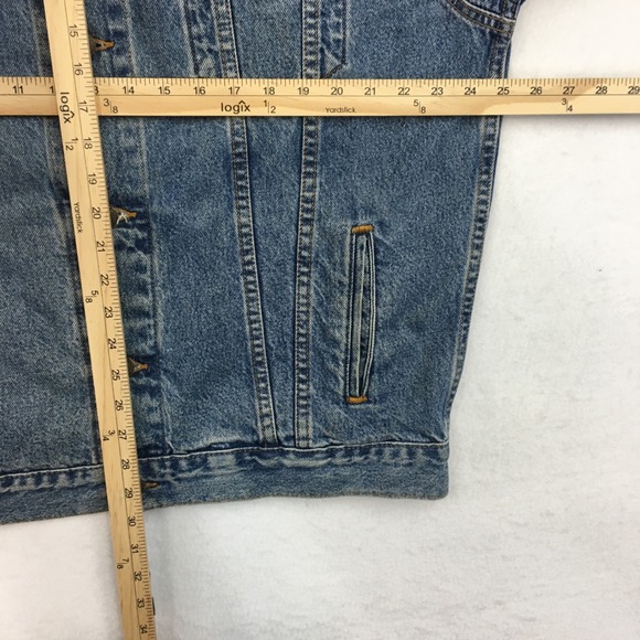 VINTAGE LEVIS 2000s Mens Denim Trucker Jacket Size XL Classic Blue‎ Jean Coat - Picture 6 of 6